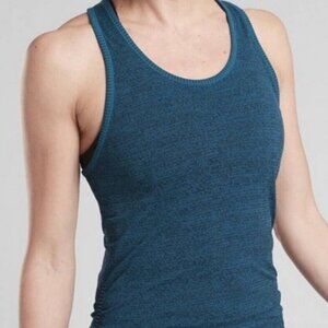 Athleta coastal teal seamless ruched speedlight texture racerback tank top- XS